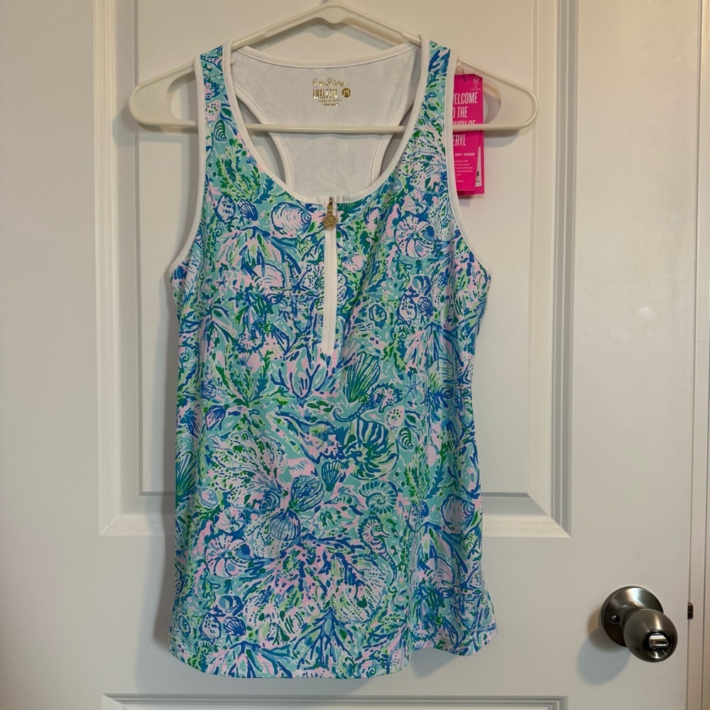 Lilly Pulitzer Luxletic Meryl Canna Bra Tank, Soleil It On Me Women’s Medium NWT